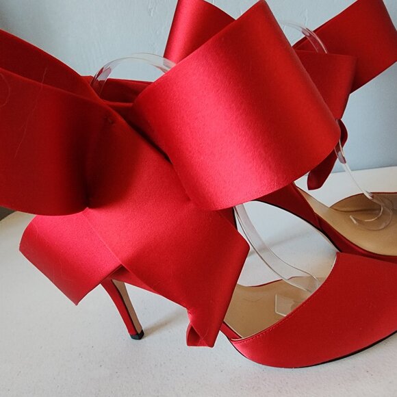 Aminah Red Bow Pumps "EUC" - Picture 5 of 16